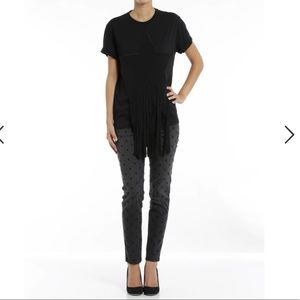 ♻️DONATED♻️ STELLA McCARTNEY Short Sleeve Tee XS / Small Black Star Fringe E19